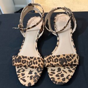 a new day Leopard Print Ankle-Strap Sandals - Tan/Black